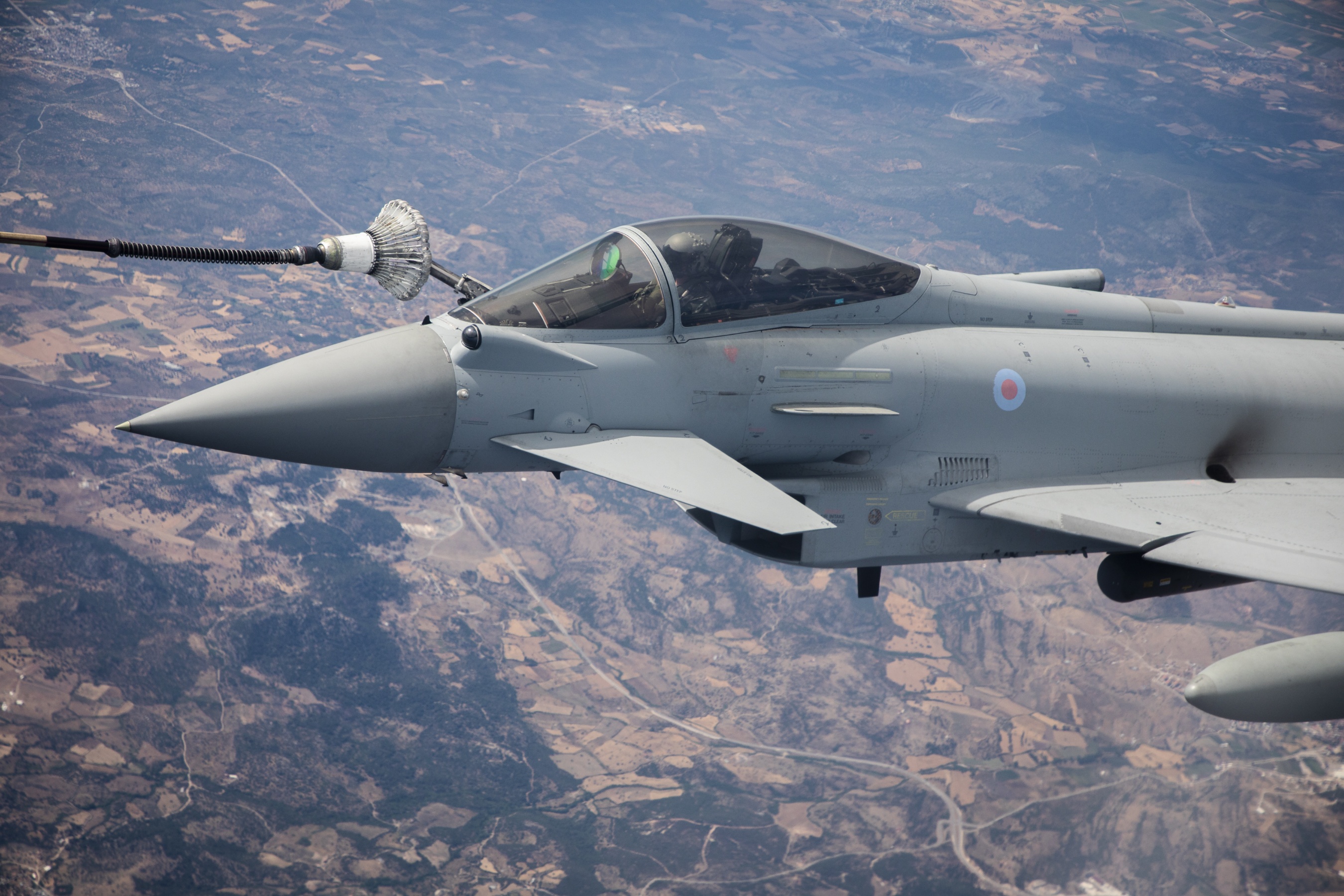 Typhoon in air-to-air refuelling.